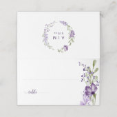 ボホパープルワイルドフラワー結婚フローラ プレイスカード (外部開封)