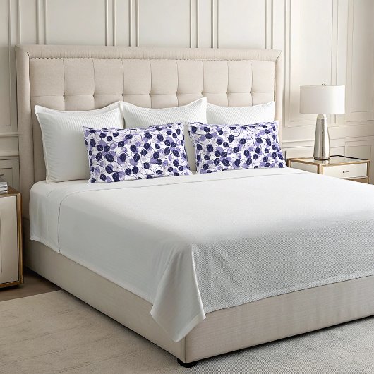 ボホパープル離れつる植物とイラストレーションパターン 枕カバー