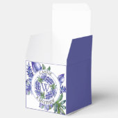 ボホパープル |緑の熱帯葉のブライダル フェイバーボックス (オープン)