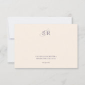 ボホパープ素朴ラベンダーフローラ結婚ズ 出欠カード (裏面)