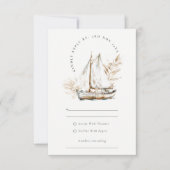 ボホパームセイボートシースケープ水の色結婚の設定 出欠カード (正面)