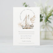 ボホパームセイボートシースケープ水の色結婚の設定 出欠カード (スタンド正面)