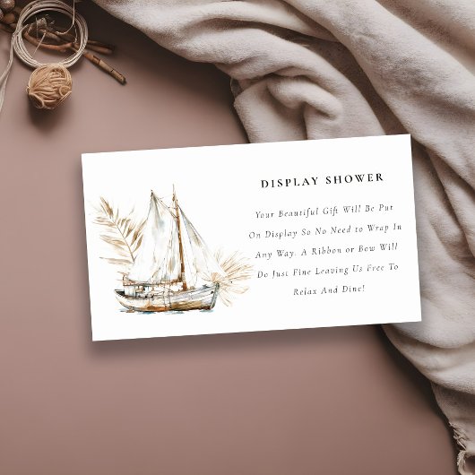 ボホパームセーリングボートディスプレイシャワーベビーシャワー エンクロージャーカード