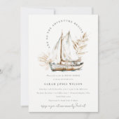 ボホパームセーロボートシースケープブライダルシャワー 招待状 (正面)