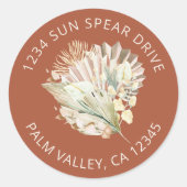 ボホパームドライブロージテラコッタ差出人住所 ラウンドシール (正面)