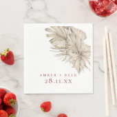 ボホパームリーフテラコッタラストアーモダンチ スタンダードランチョンナプキン (インサイチュ)