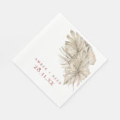 ボホパームリーフテラコッタラストアーモダンチ スタンダードランチョンナプキン (角)