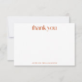 ボホパームリーフバーニングオレンジカスタムブライダルシャワー サンキューカード (正面)