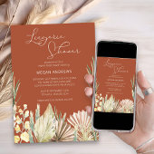 ボホパーム乾燥した葉テラコッタランジェリーシャワー 招待状