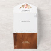 ボホパーム自然フローラパンパステラコッタ結婚ズ オールインワン招待状 (外側)