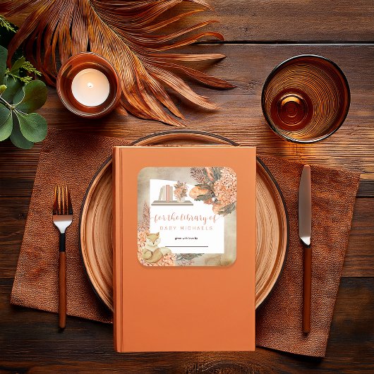 ボホパーム葉ズ |あじさいの赤ちゃん蔵書票 スクエアシール