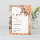 ボホパーム葉 |アジサイ40歳の誕生日パーティー 招待状 (スタンド正面)
