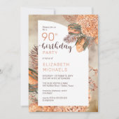 ボホパーム葉 |アジサイ90th誕生日パーティー 招待状 (正面)
