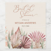 ボホパーム ドライ トロピカル フオリッジ ブライダル シャワー ワインラベル (シングルラベル)