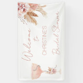 ボホパールスプロセッコブライダルシャワーウェルカムバナー 横断幕 (縦)