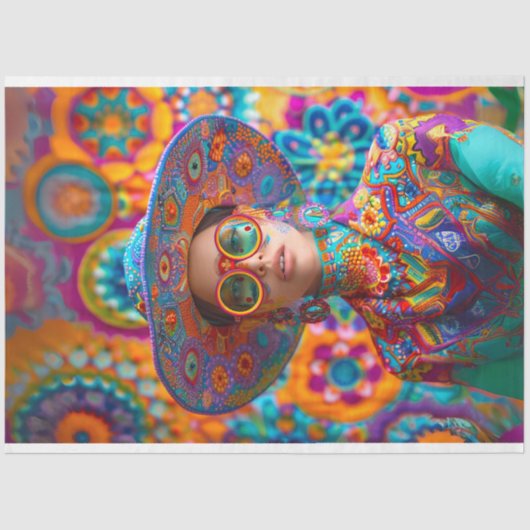 ボホヒッパイシック大ハットカラー鮮やかデコップページ 薄葉紙 (正面)