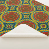 ボホヒッパイレッドイエローブルーヴィンテージ部族 シェルパブランケット (3/4)