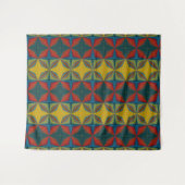 ボホヒッパイレッドイエローブルーヴィンテージ部族 タペストリー (正面(横))