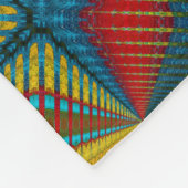 ボホヒッパイレッドイエローブルーヴィンテージ部族 フリースブランケット (角)