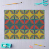 ボホヒッパイレッドイエローブルーヴィンテージ部族 薄葉紙 (クラフト)