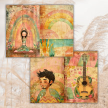 ボホヒッピーカラフルアニマルズジャンクジャーナル紙