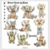 ボホヒッピー平和ベビーアニマルカスタムズのパーソナライズ シール (シート)