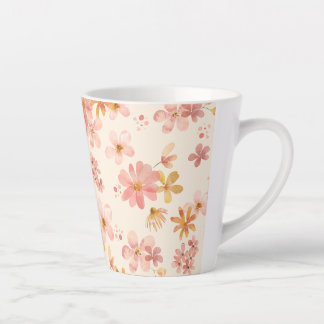 ボホヒッピー素朴自然な自然の花 カフェラテマグ