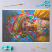 ボホヒッピー鮮やかな色のレディーデコップページ 薄葉紙 (クラフト)