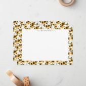 ボホヒマワリ模様 ノートカード (正面/裏面インサイチュ)