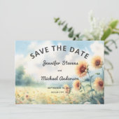 ボホヒマワリ水の色の国素朴の結婚式 セーブザデート (スタンド正面)