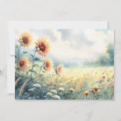 ボホヒマワリ水の色の国素朴の結婚式 セーブザデート (裏面)