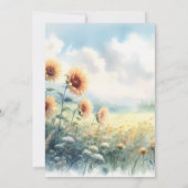 ボホヒマワリ水の色の国素朴の結婚式 招待状 (裏面)