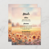 ボホヒマワリ素朴水彩国結婚式 エンクロージャーカード (正面/裏面)