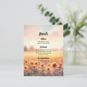 ボホヒマワリ素朴水彩国結婚式 エンクロージャーカード (スタンド正面)