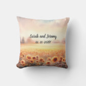 ボホヒマワリ素朴水彩国結婚式 クッション (正面)