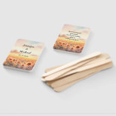 ボホヒマワリ素朴水彩国結婚式 ハンドファン (組立なし)