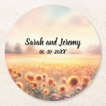 ボホヒマワリ素朴水彩国結婚式