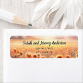 ボホヒマワリ素朴水彩国結婚式 ラベル (インサイチュ)