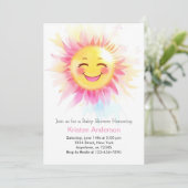 ボホヒマワリ開花ガールベビーシャワー 招待状 (スタンド正面)