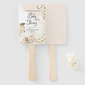 ボホヒョウ |女性の熱帯フローラの赤ちゃんシャワー ハンドファン (正面&裏面)