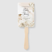 ボホヒョウ |女性の熱帯フローラの赤ちゃんシャワー ハンドファン (正面)