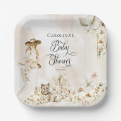 ボホヒョウ |女性の熱帯フローラの赤ちゃんシャワー ペーパープレート (正面)
