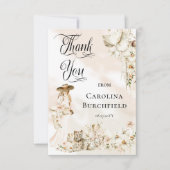 ボホヒョウ | Woman Tropical Girl Baby Shower サンキューカード (正面)