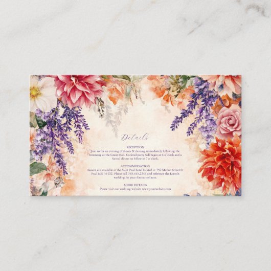 ボホビクトリアン王室のフローラ結婚ズ エンクロージャーカード (正面)