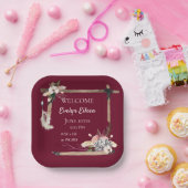 ボホビューティフルベビー誕生統計 ペーパープレート (パーティー)