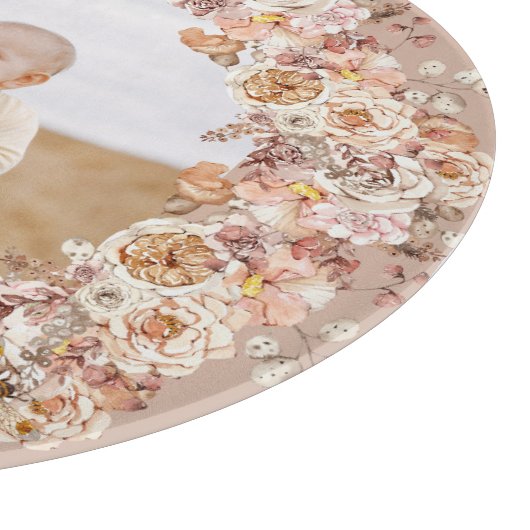 ボホビーウォーター色フローラカスタムフォトママ カッティングボード (角)