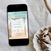 ボホビーチアーバーウォーターカラーショア結婚ズ 招待状