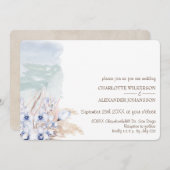 ボホビーチウォーターカラーブルーランズバイザ海 招待状 (正面/裏面)