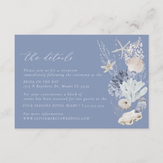 ボホビーチエレガントなウェディング詳細エンクロージャカード エンクロージャーカード (正面)