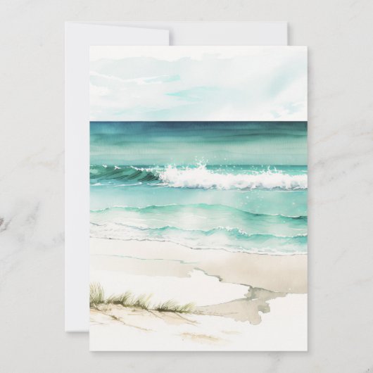 ボホビーチオレンジ花模様ブライダルシャワー招待 招待状 (裏面)